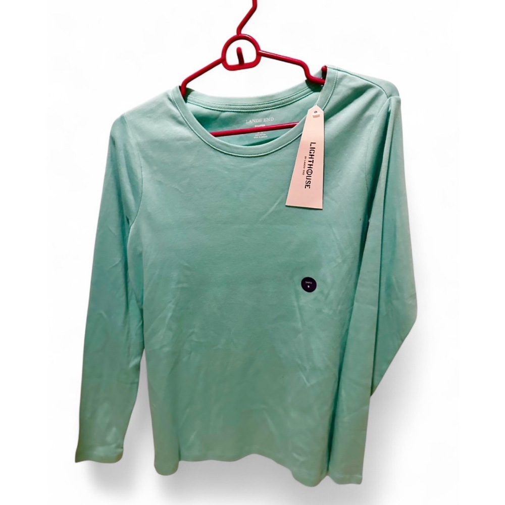 Lighthouse NWT Boat Neck Mint Green Shirt Land’s End